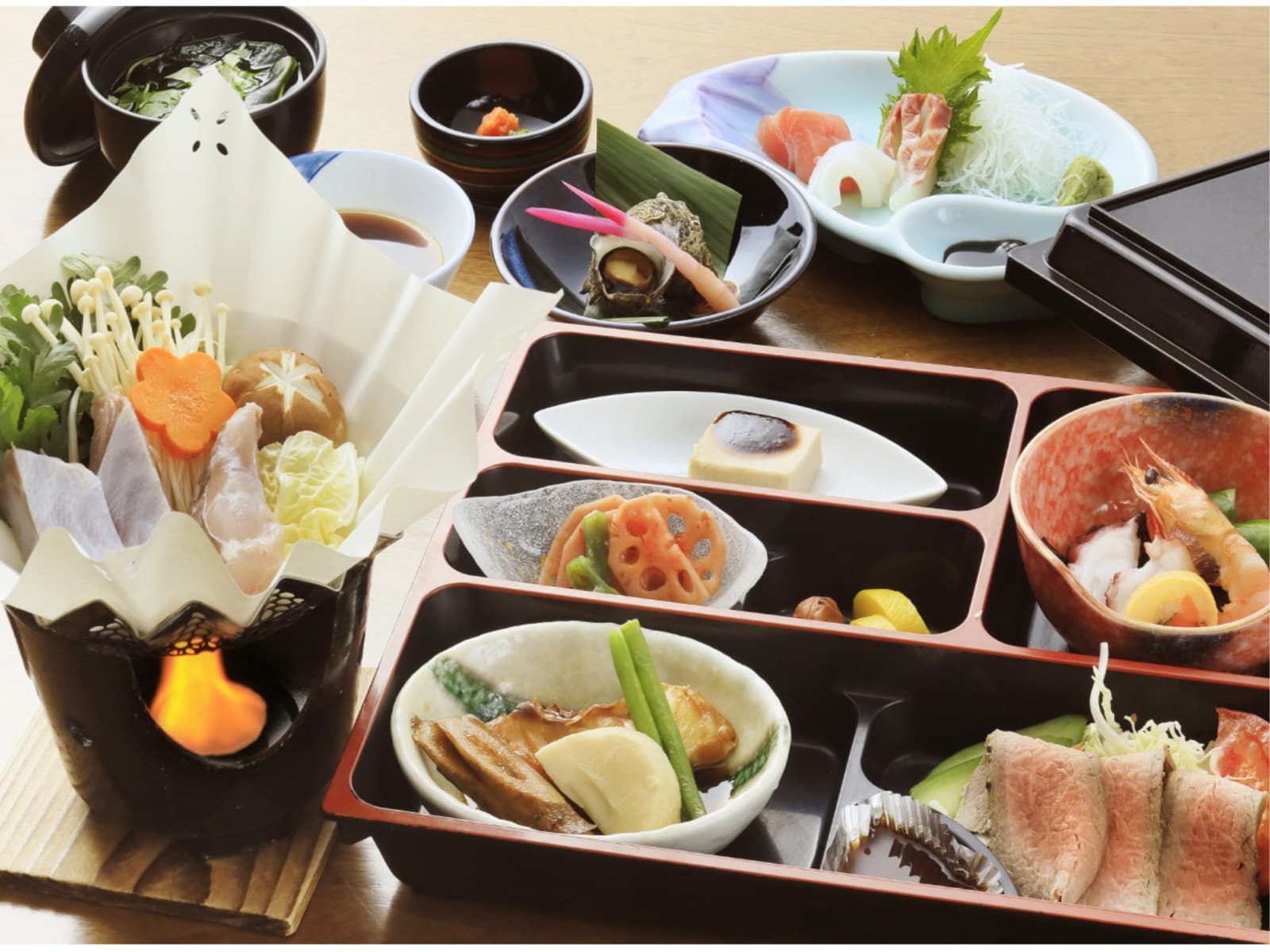 【SALE】<ペット歓迎・10%OFF>クエ小鍋・熊野牛の陶板焼き 選べる会席料理/2食付 画像2